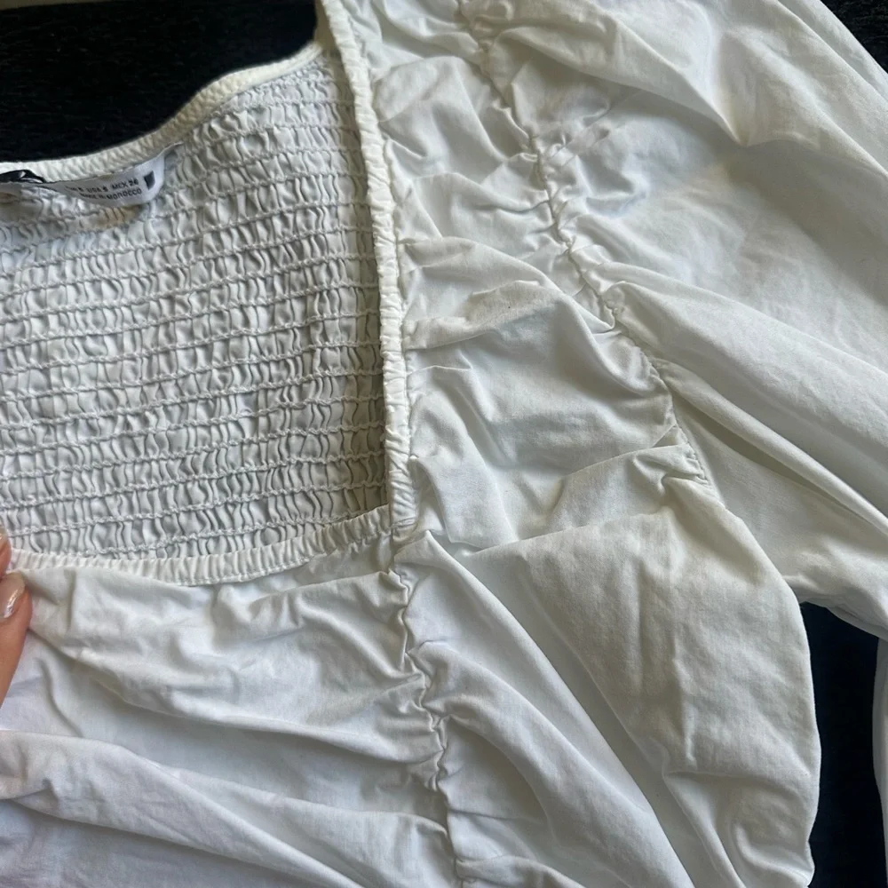 Zara Square-Neck Puff Sleeve Top